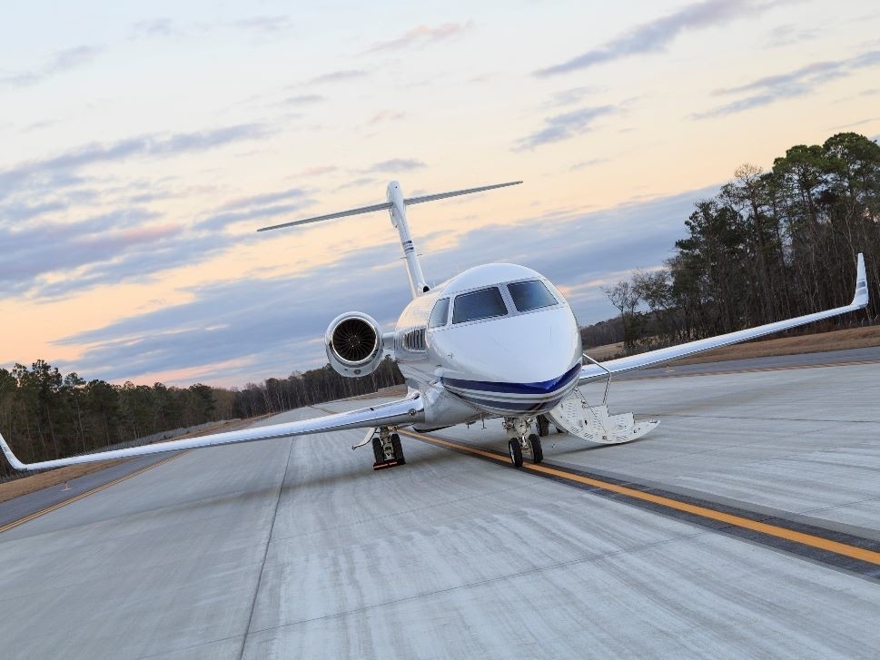 Gulfstream Business Jet on Airport Ramp