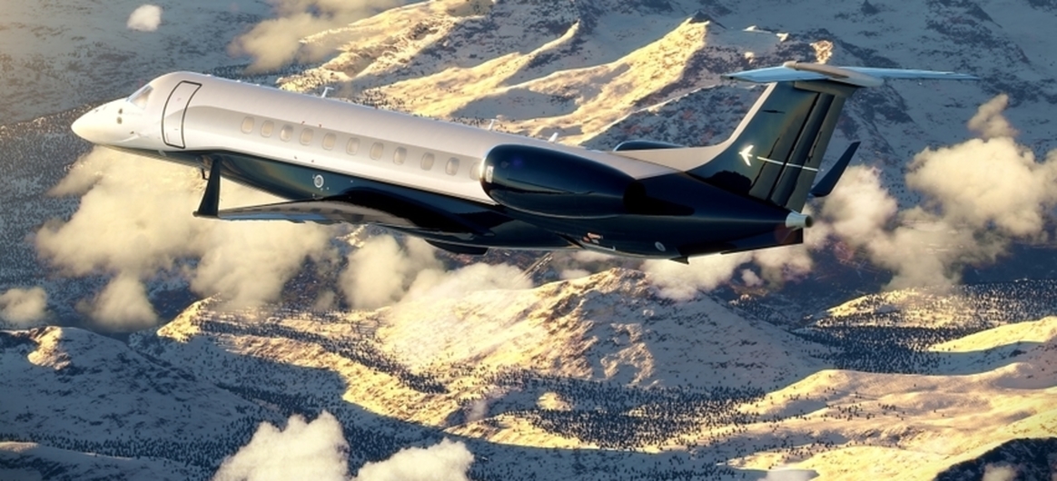 Embraer Legacy 650 Jet in Flight